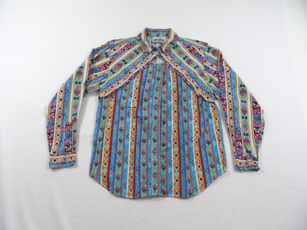 Rodeo Western Wear Brand Womens Shirt Sz S Soutwestern Colorful
